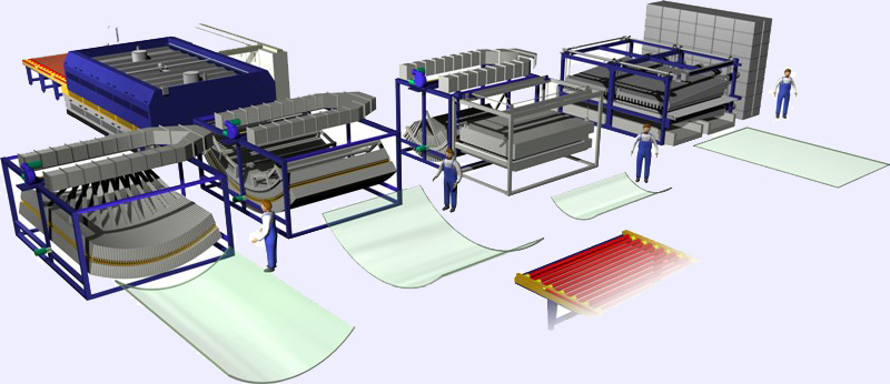 Proceso de fabricación del vidrio curvado decorativo en horno de curvado